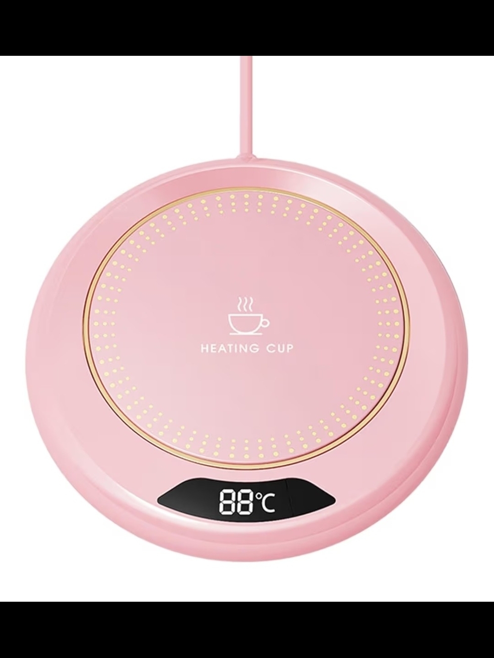 NIB $8 Pink Electric Heating Cup Warmer with LED Temp Display